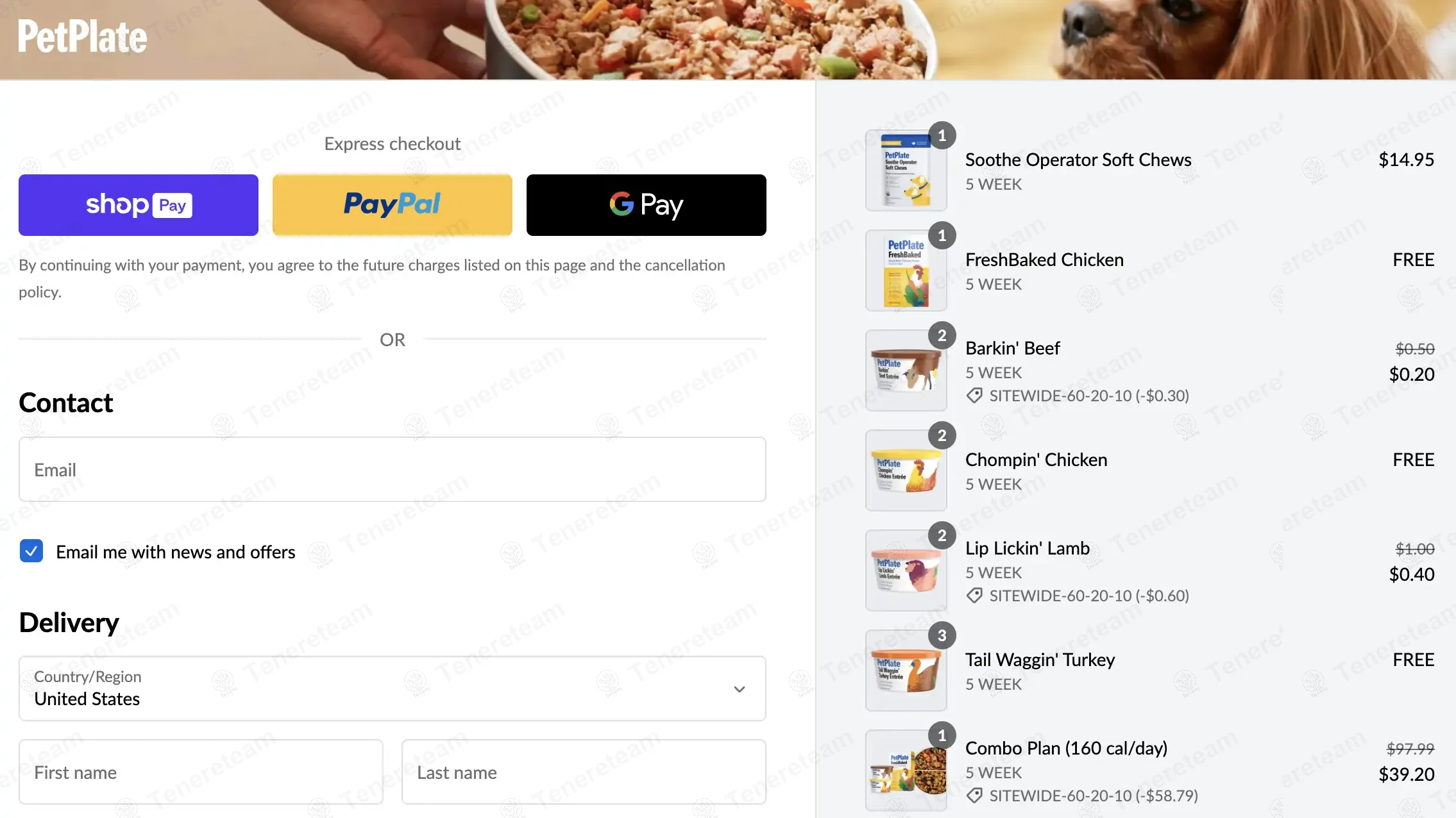 PetPlate apply coupon code