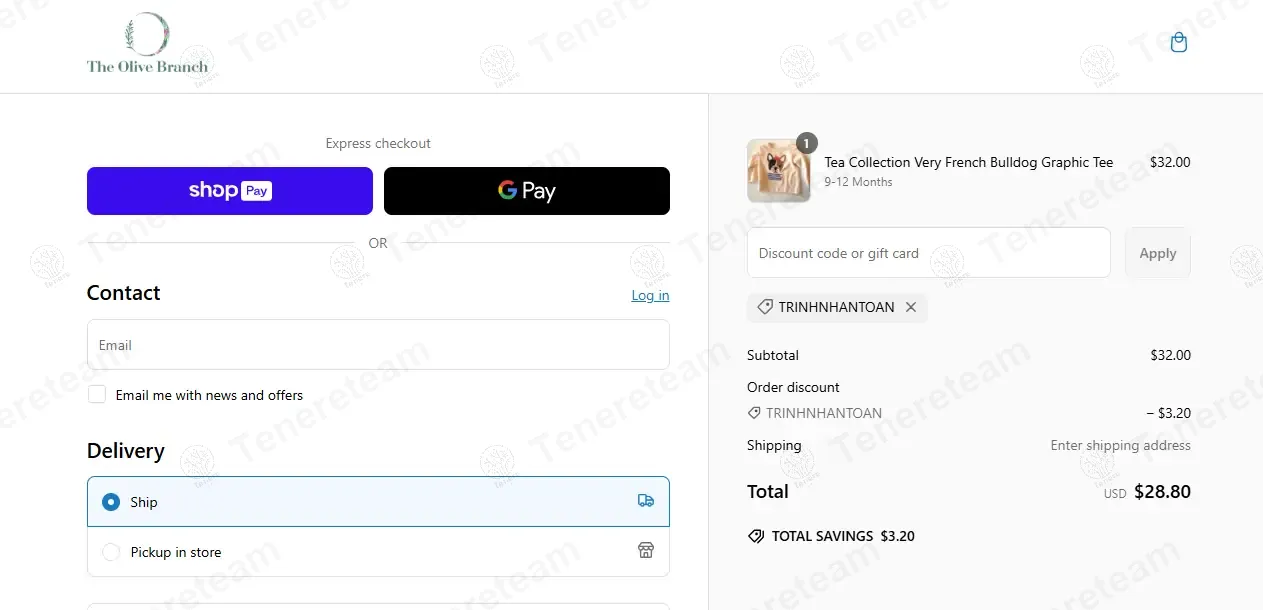 The Olive Branch Market coupon code: 10% off with TRINHNHANTOAN. Tested and valid as 1 year ago.