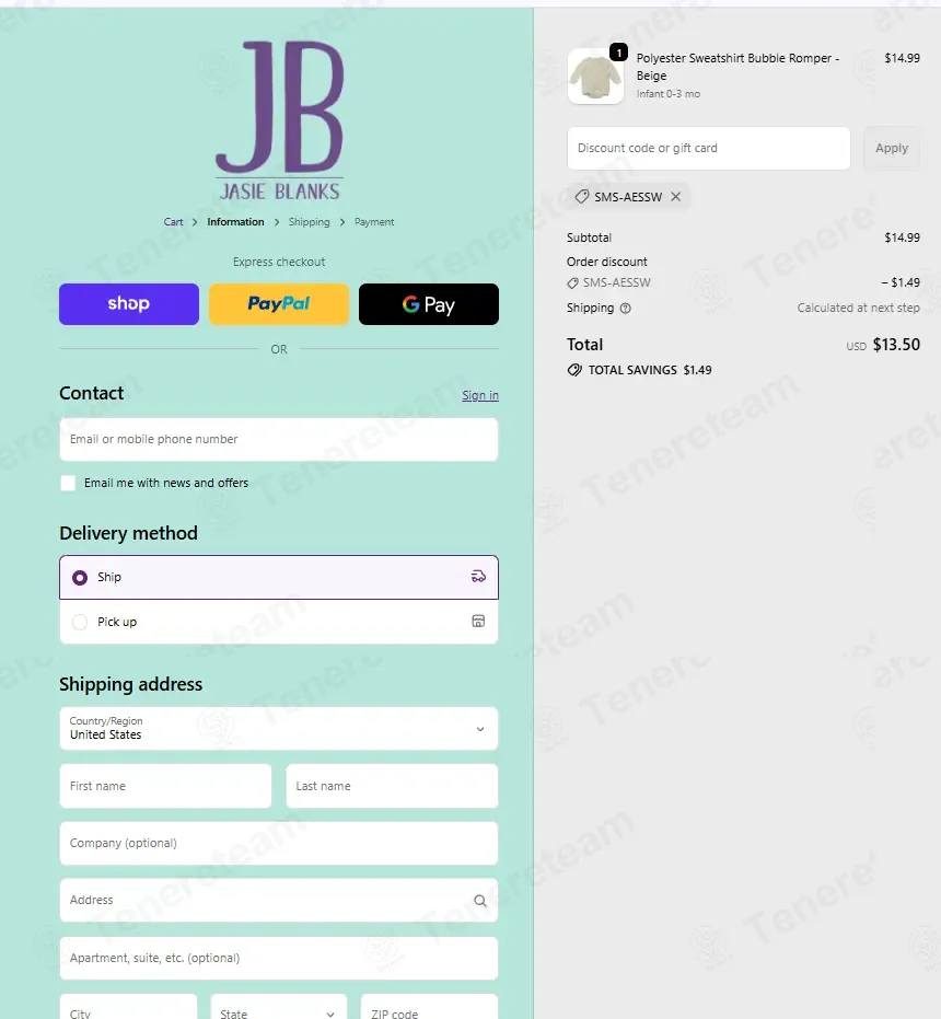 Jasie Blanks coupon code: 10% off with SMS-AESSW. Tested and valid as 3 weeks ago.
