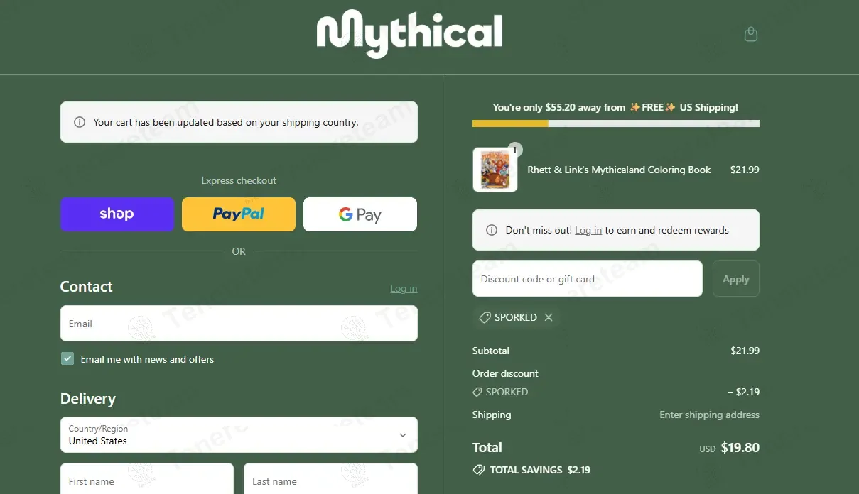 Mythical Store coupon code: 10% off with SPORKED. Tested and valid as 5 months ago.