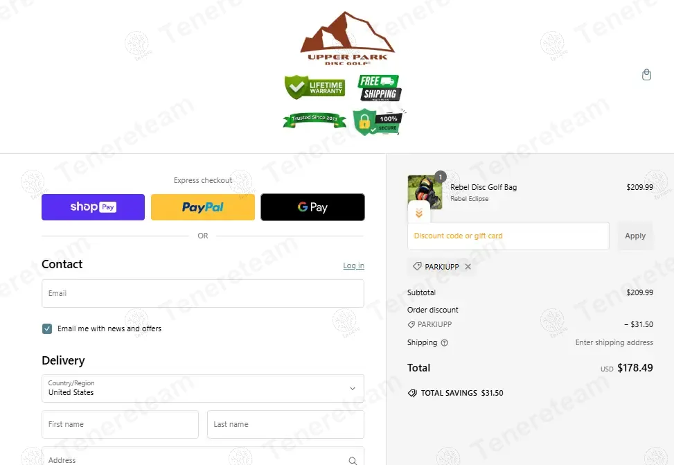 Upper Park Disc Golf coupon code: 15% off with PARKIUPP. Tested and valid as 5 months ago.