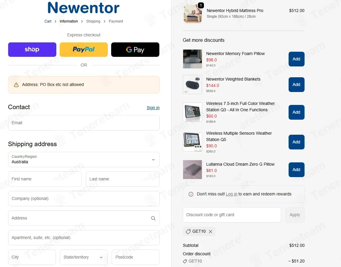 Newentor Australia coupon code: 10% off with get10. Tested and valid as 2 weeks ago.
