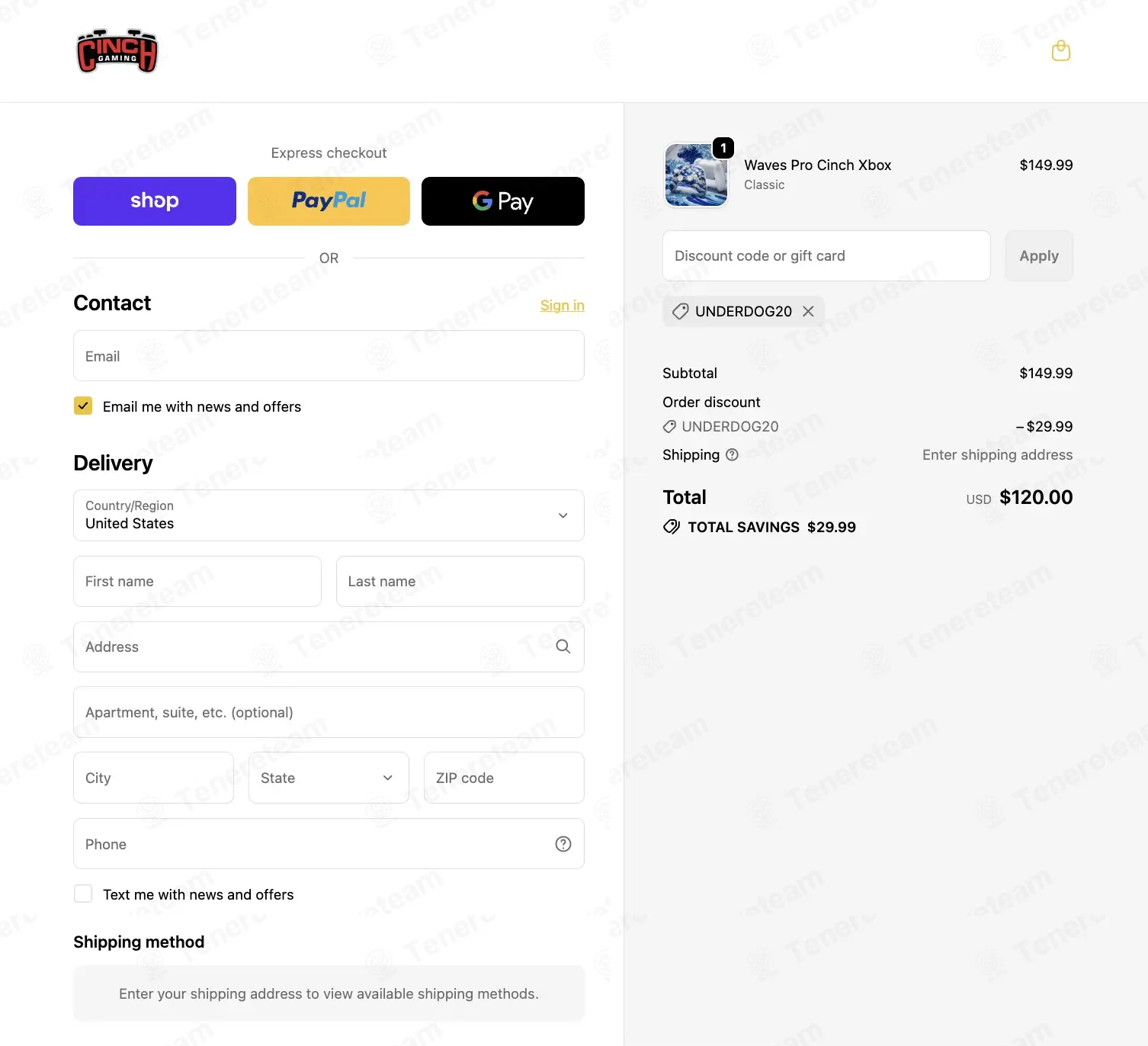 Cinch Gaming coupon code: 20% off with UNDERDOG20. Tested and valid as 1 week ago.
