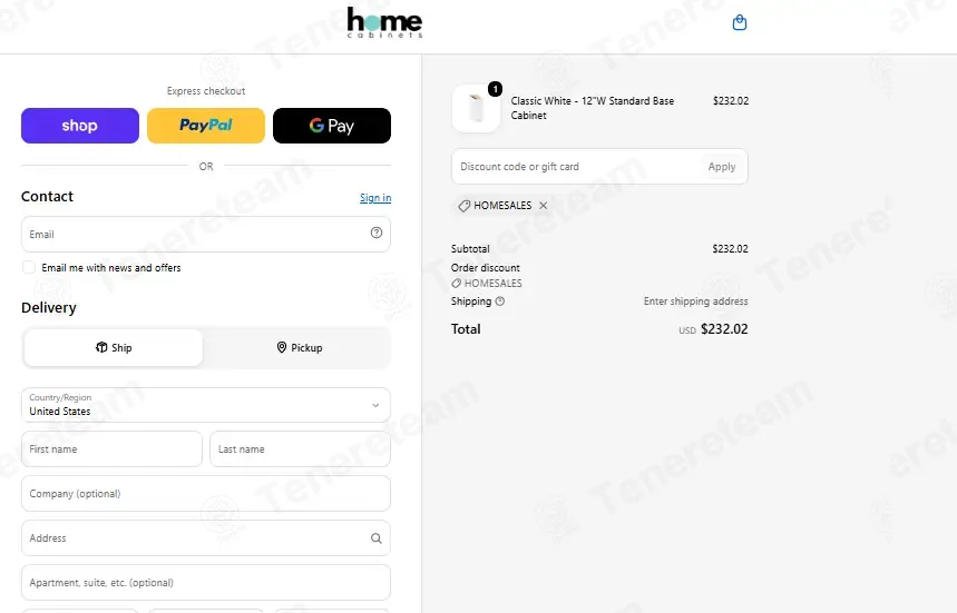 Home Cabinets coupon code verified as working at checkout