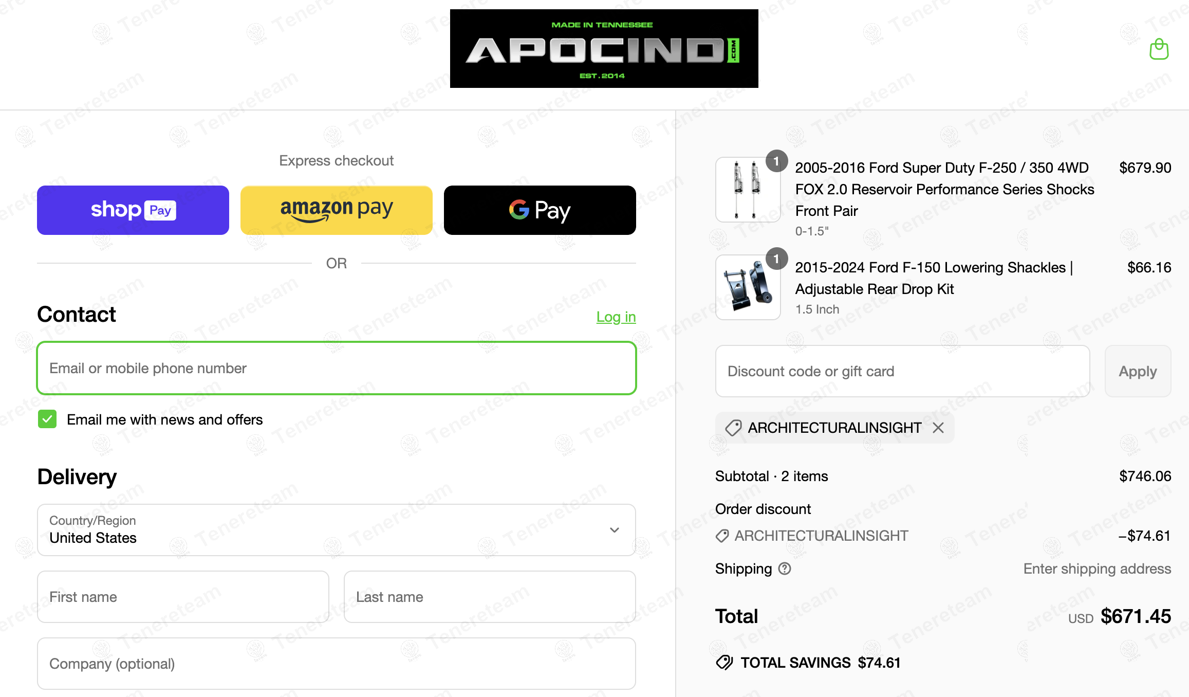 Apoc Industries coupon code: 10% off with ARCHITECTURALINSIGHT. Tested and valid as 1 year ago.