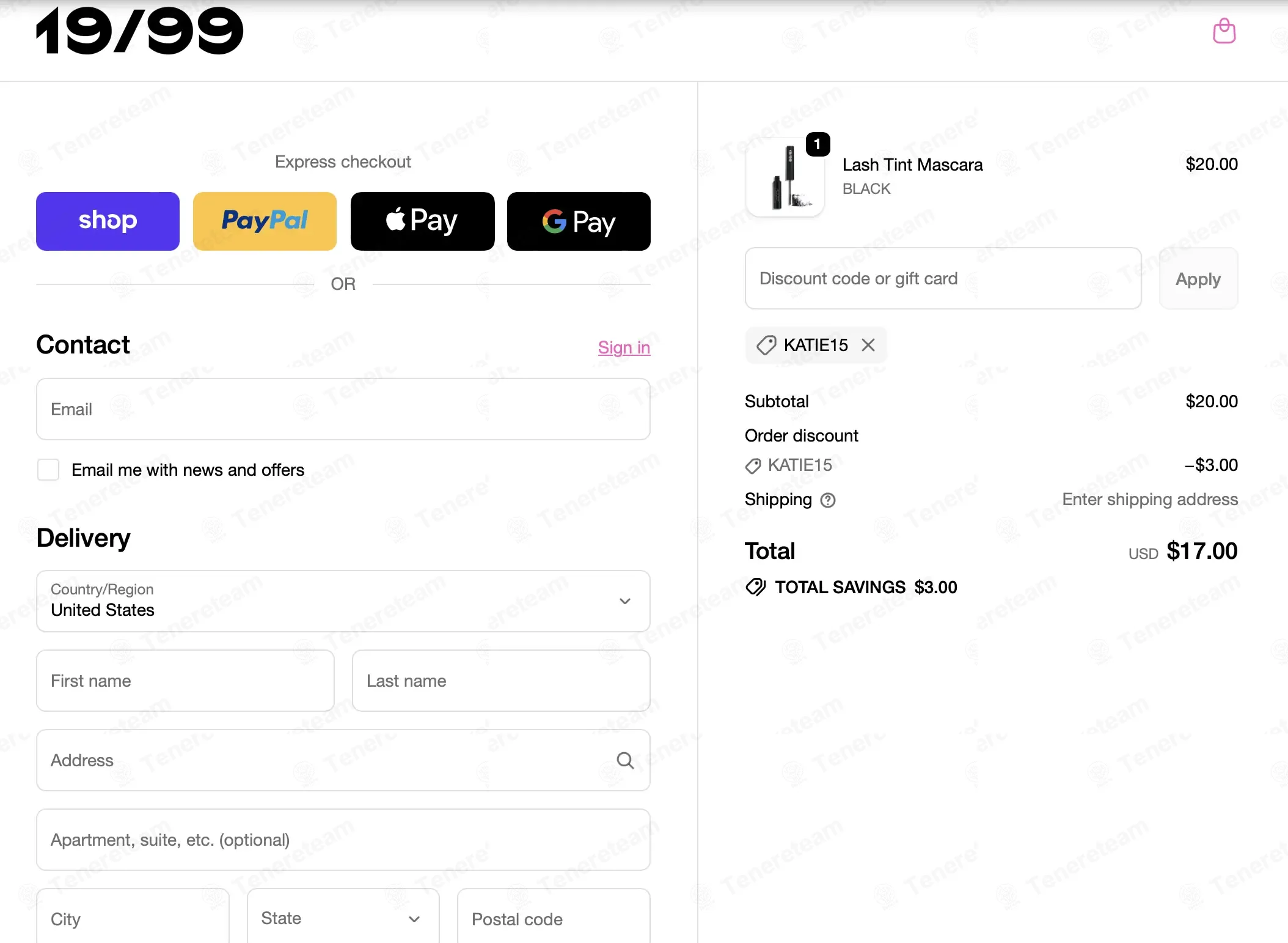 19/99 Beauty coupon code: 15% off with KATIE15. Tested and valid as 19 hours ago.