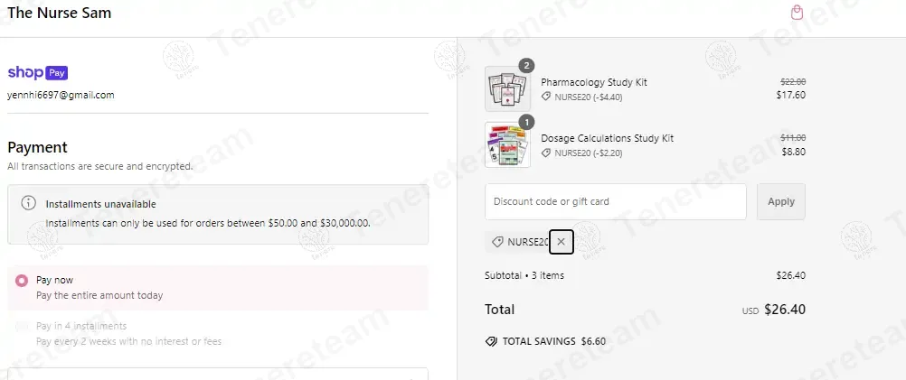 The Nurse Sam coupon code: 20% off with NURSE20. Tested and valid as 1 year ago.