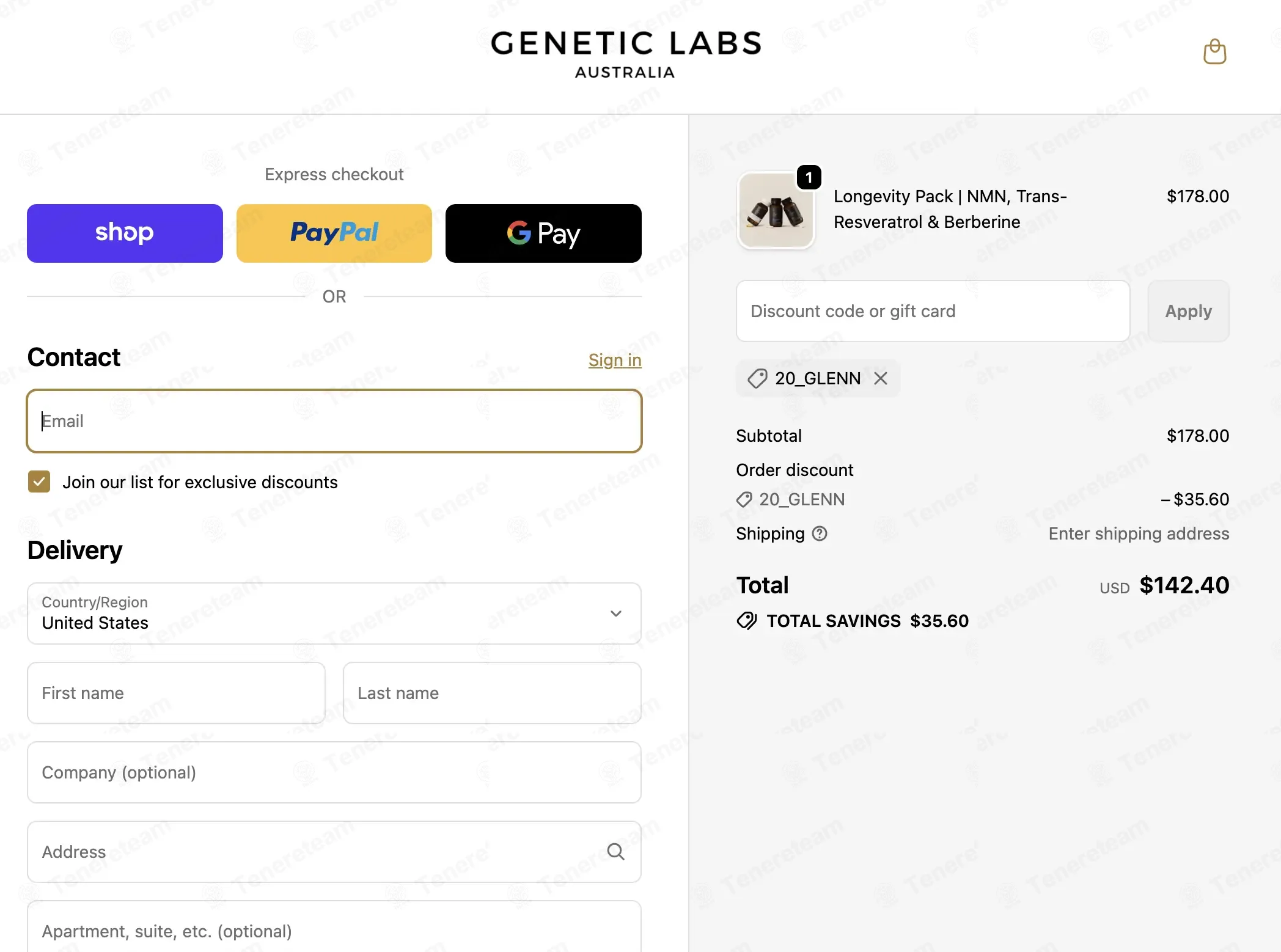 Genetic Labs Australia coupon code: 20% off with 20_GLENN. Tested and valid as 1 month ago.