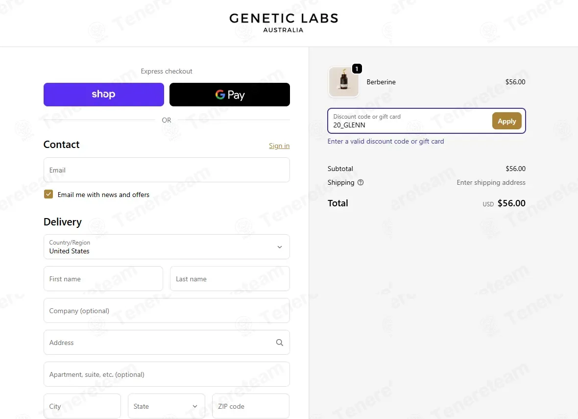 Genetic Labs Australia coupon code: 20% off with 20_GLENN. Tested and valid as 1 month ago.