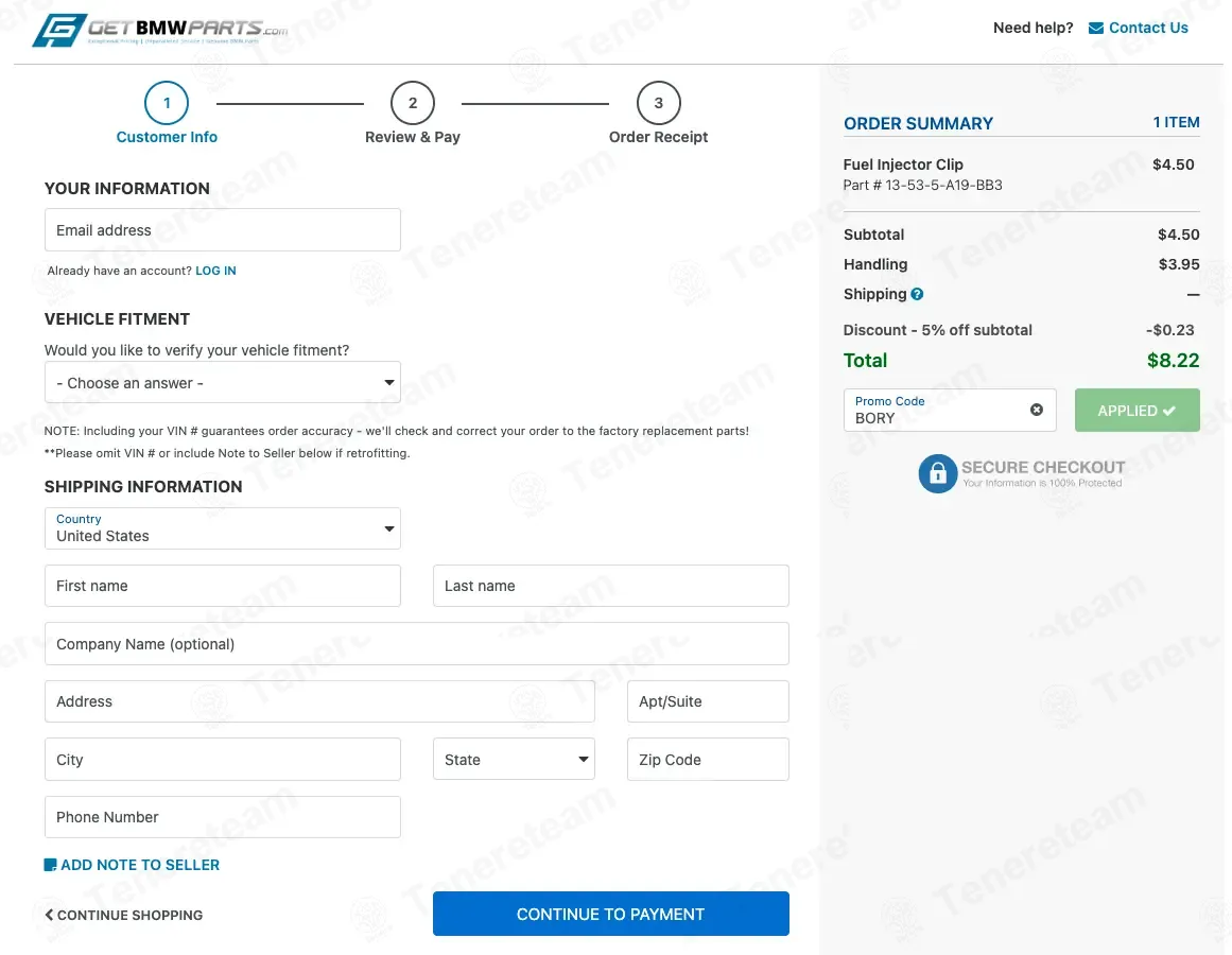 getBMWparts coupon code: 5% off with BORY. Tested and valid as 6 months ago.