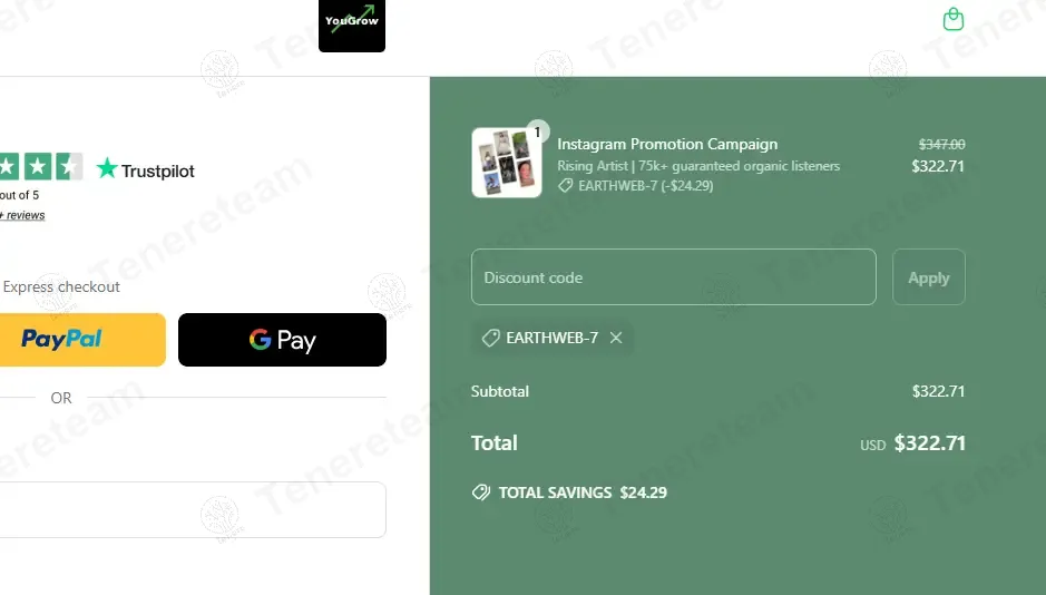 You Grow Promo coupon code: 7% off with EarthWeb-7. Tested and valid as 1 year ago.