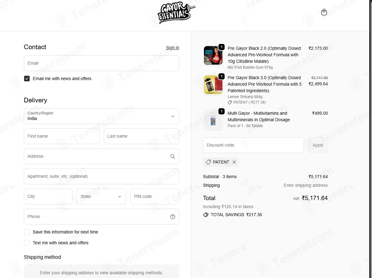 Gayor Essentials coupon code: 5% off with PATENT. Tested and valid as 6 months ago.
