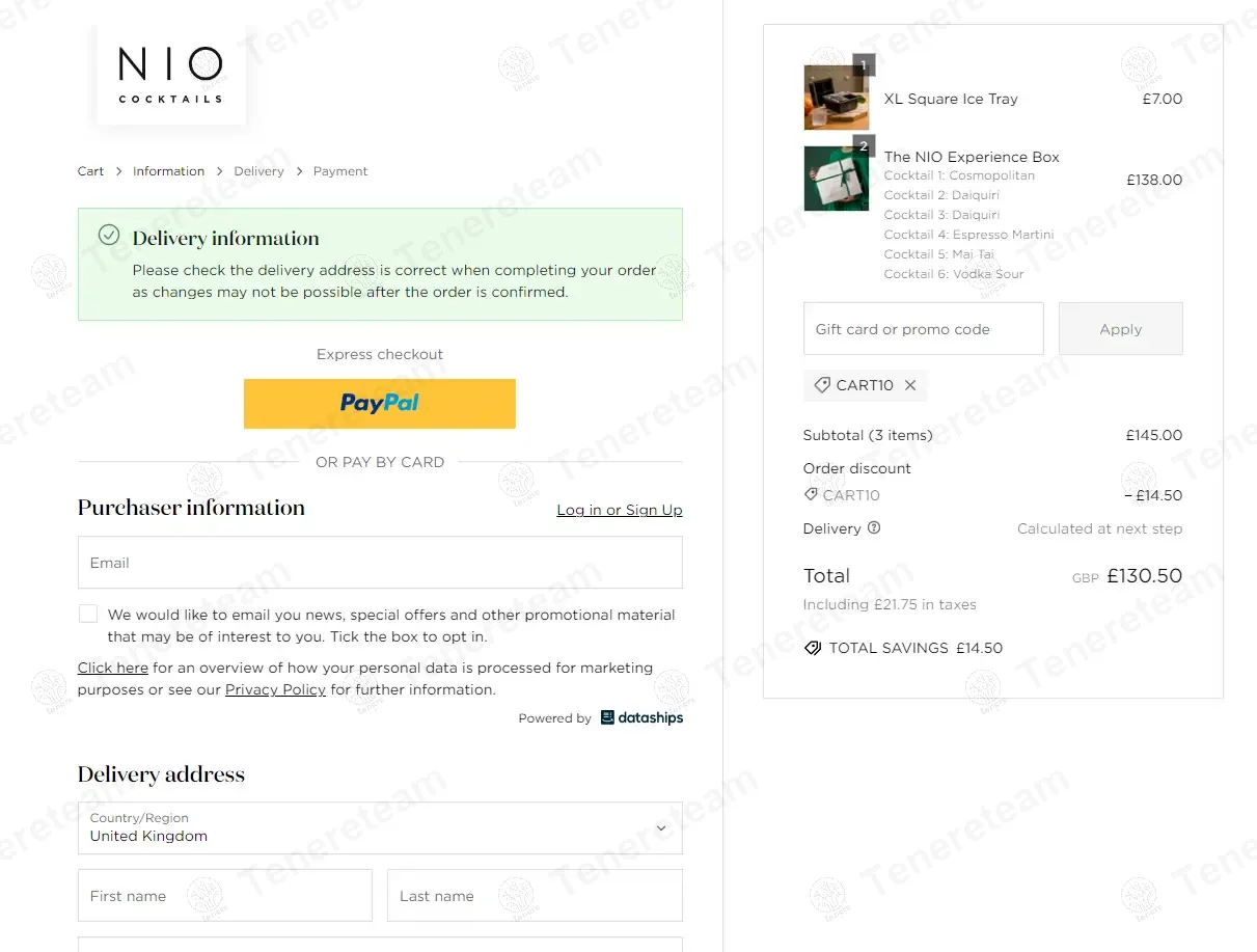 Nio Cocktails UK coupon code: 10% off with CART10. Tested and valid as 1 year ago.