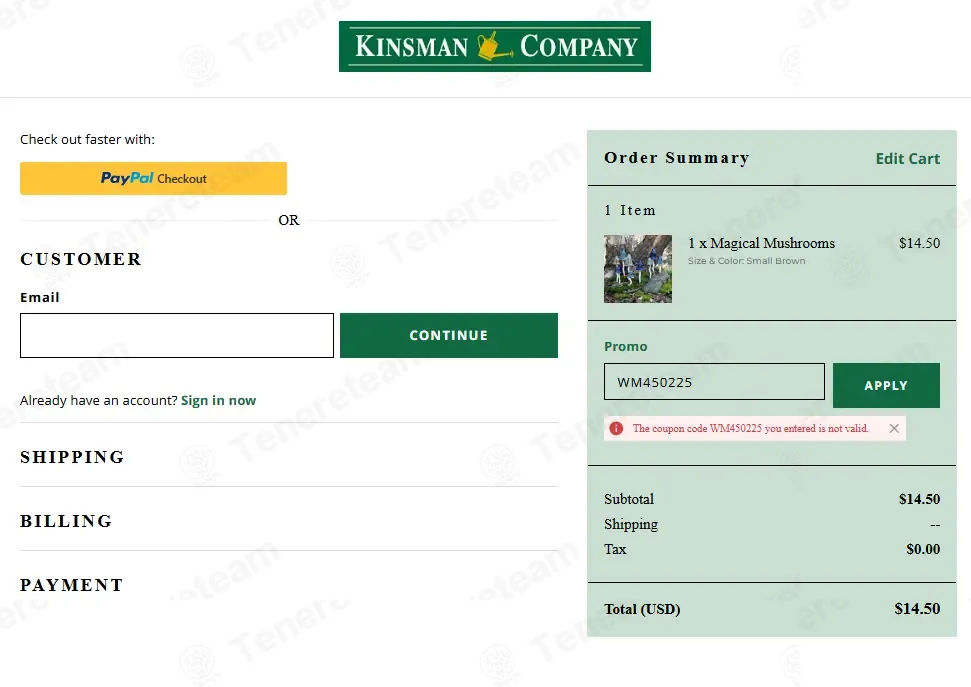 Kinsman Garden coupon code: 15% off with WM450225. Tested and valid as 4 days ago.
