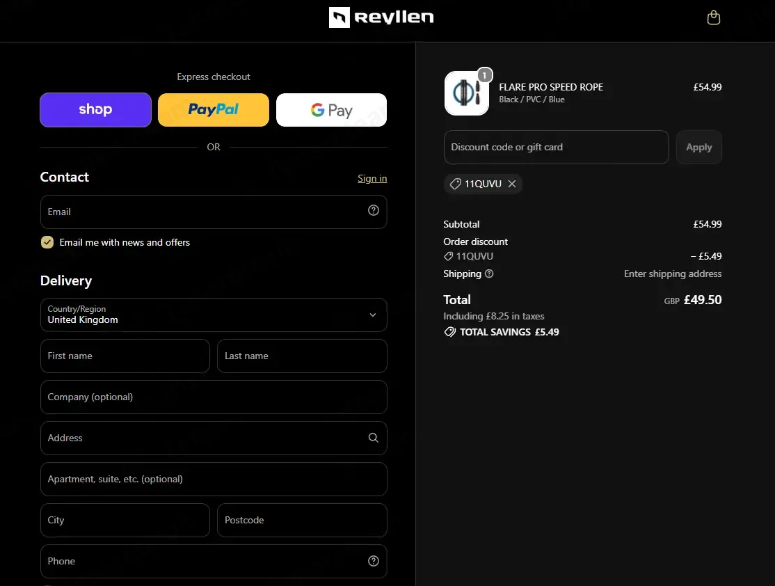 Reyllen Fitness coupon code: 10% off with 11QUVU. Tested and valid as 1 month ago.