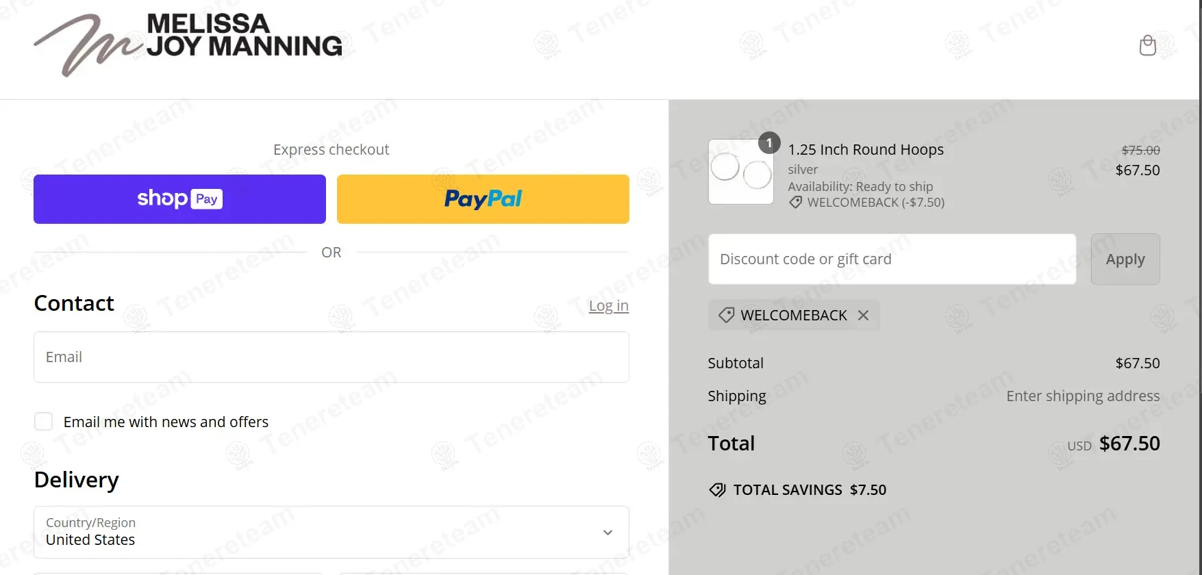 Melissa Joy Manning coupon code: 10% off with WELCOMEBACK. Tested and valid as 1 year ago.