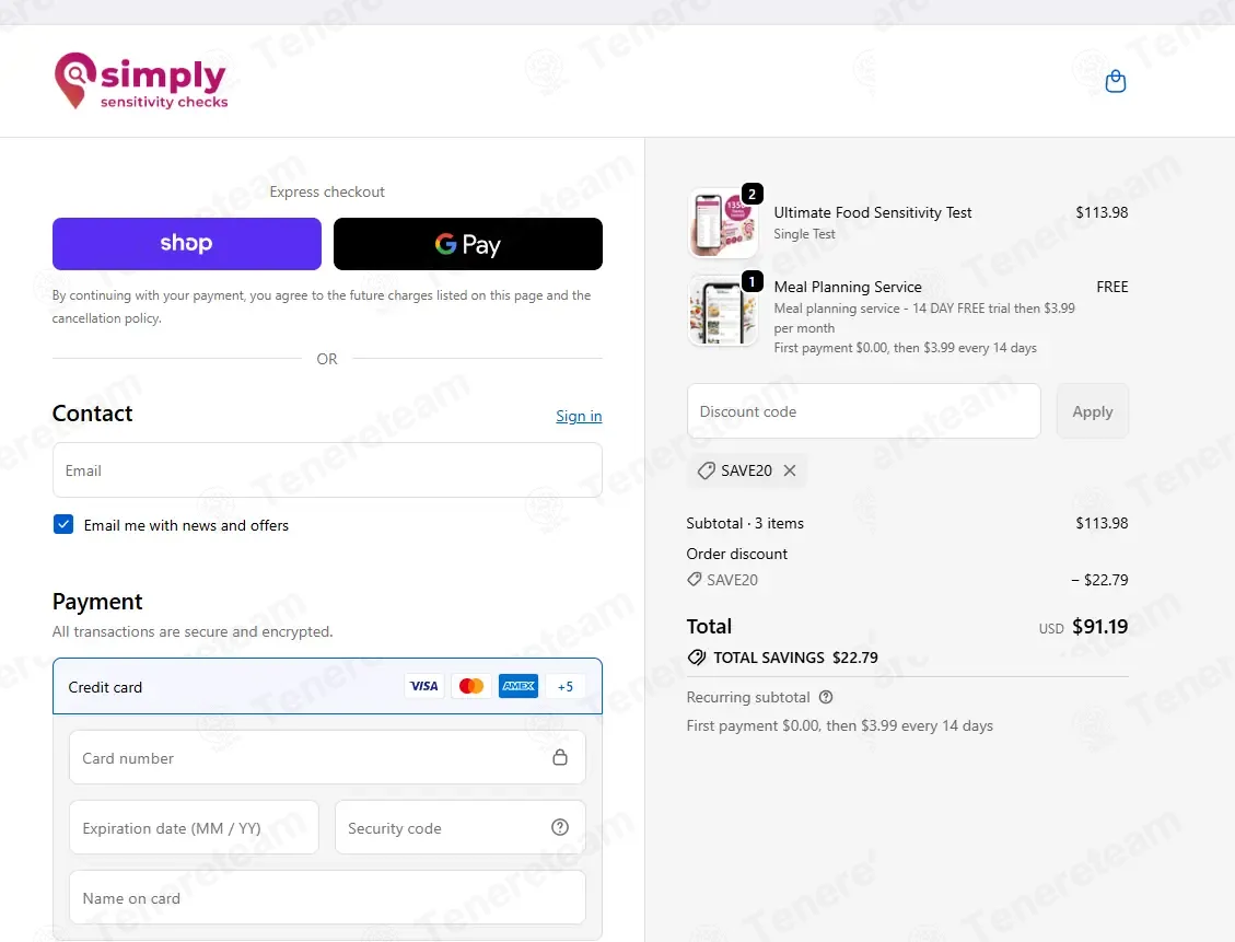 Simply Sensitivity Checks UK coupon code: 20% off with SAVE20. Tested and valid as 7 months ago.