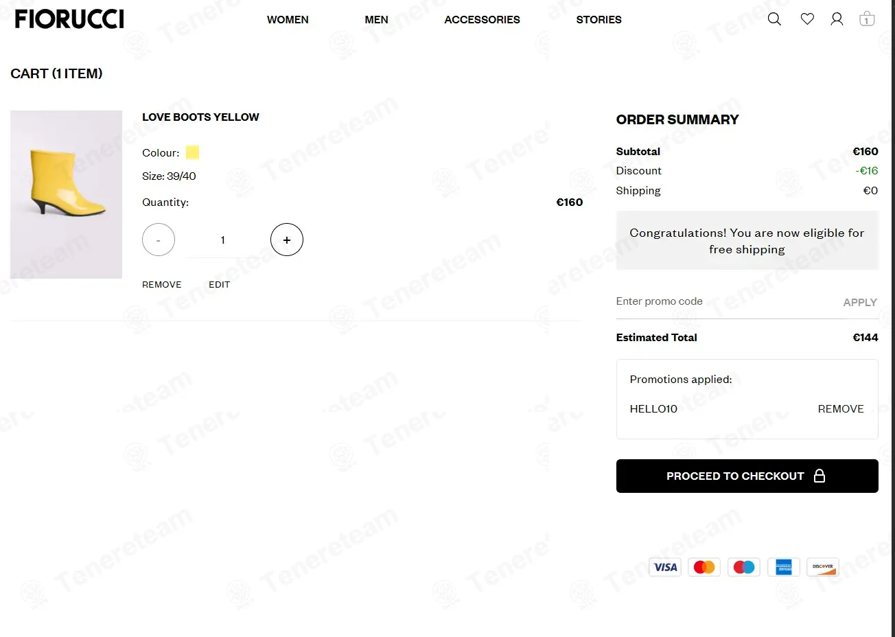 Fiorucci coupon code: Sale off with HELLO10. Tested and valid as 8 months ago.