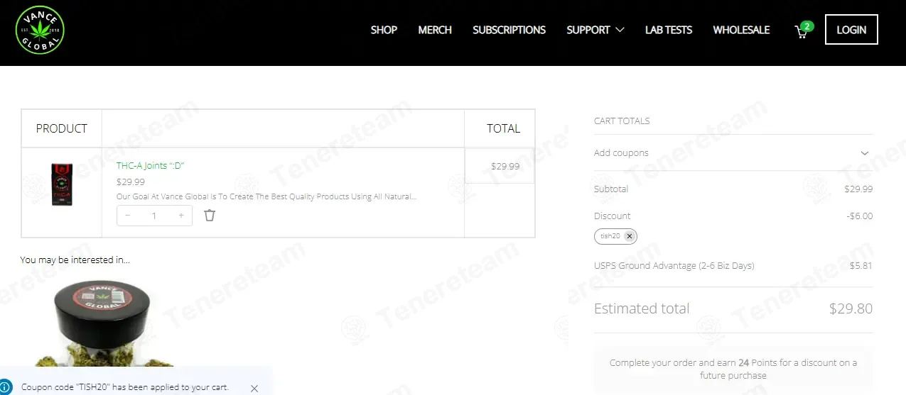 Vance Global coupon code: 20% off with TISH20. Tested and valid as 1 month ago.