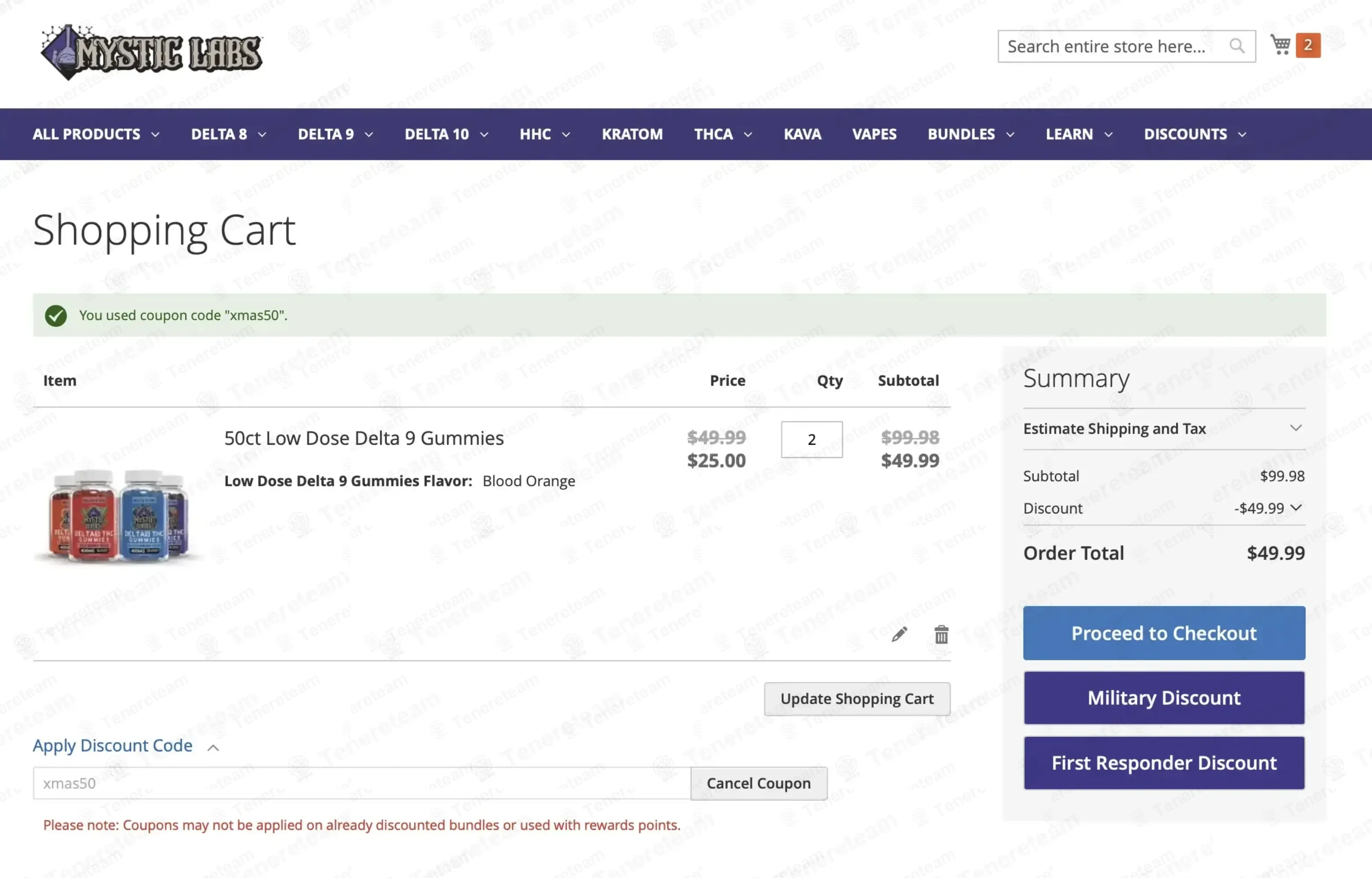 Mystic Labs coupon code: 50% off with xmas50. Tested and valid as 3 months ago.