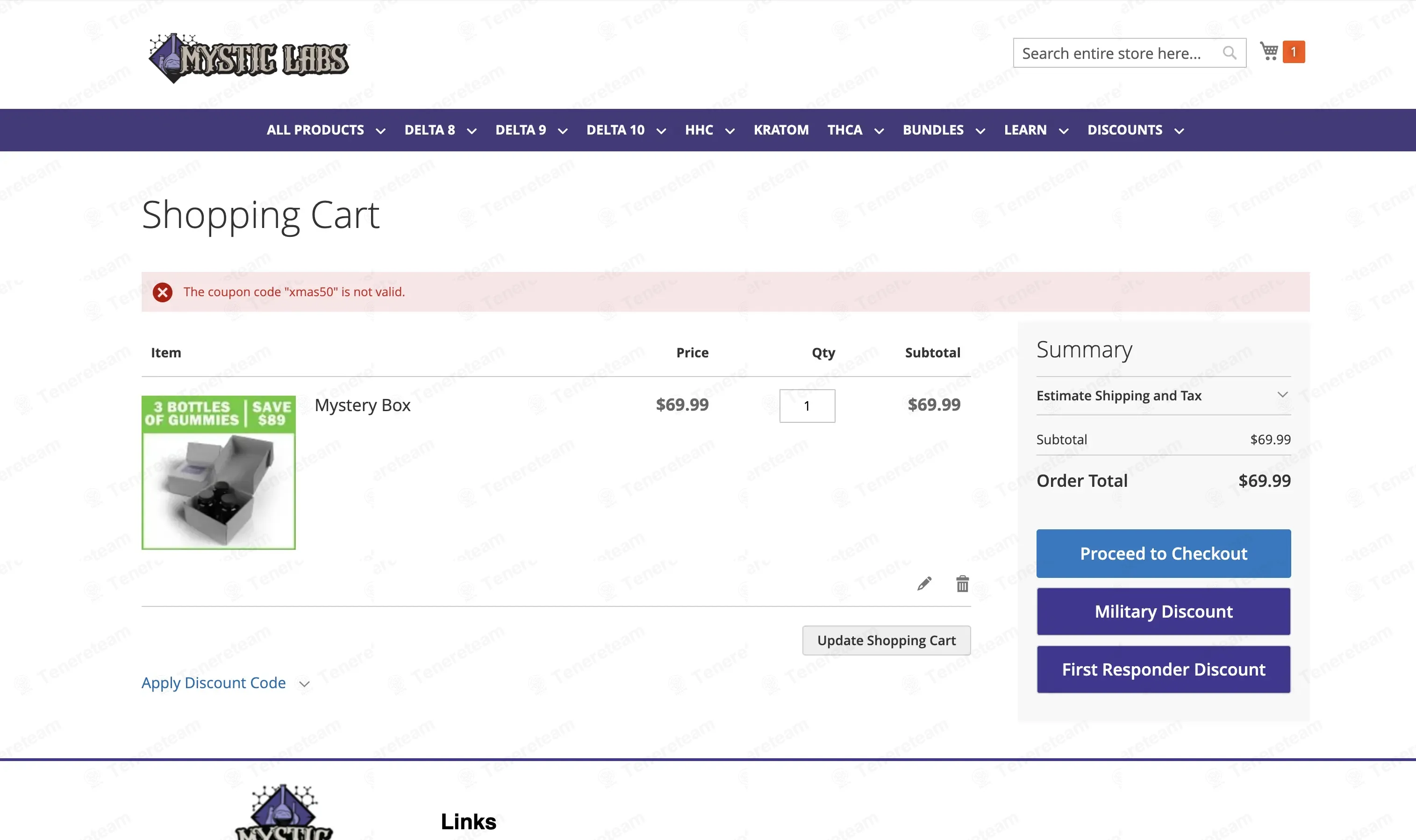 Mystic Labs coupon code: 50% off with xmas50. Tested and valid as 3 months ago.