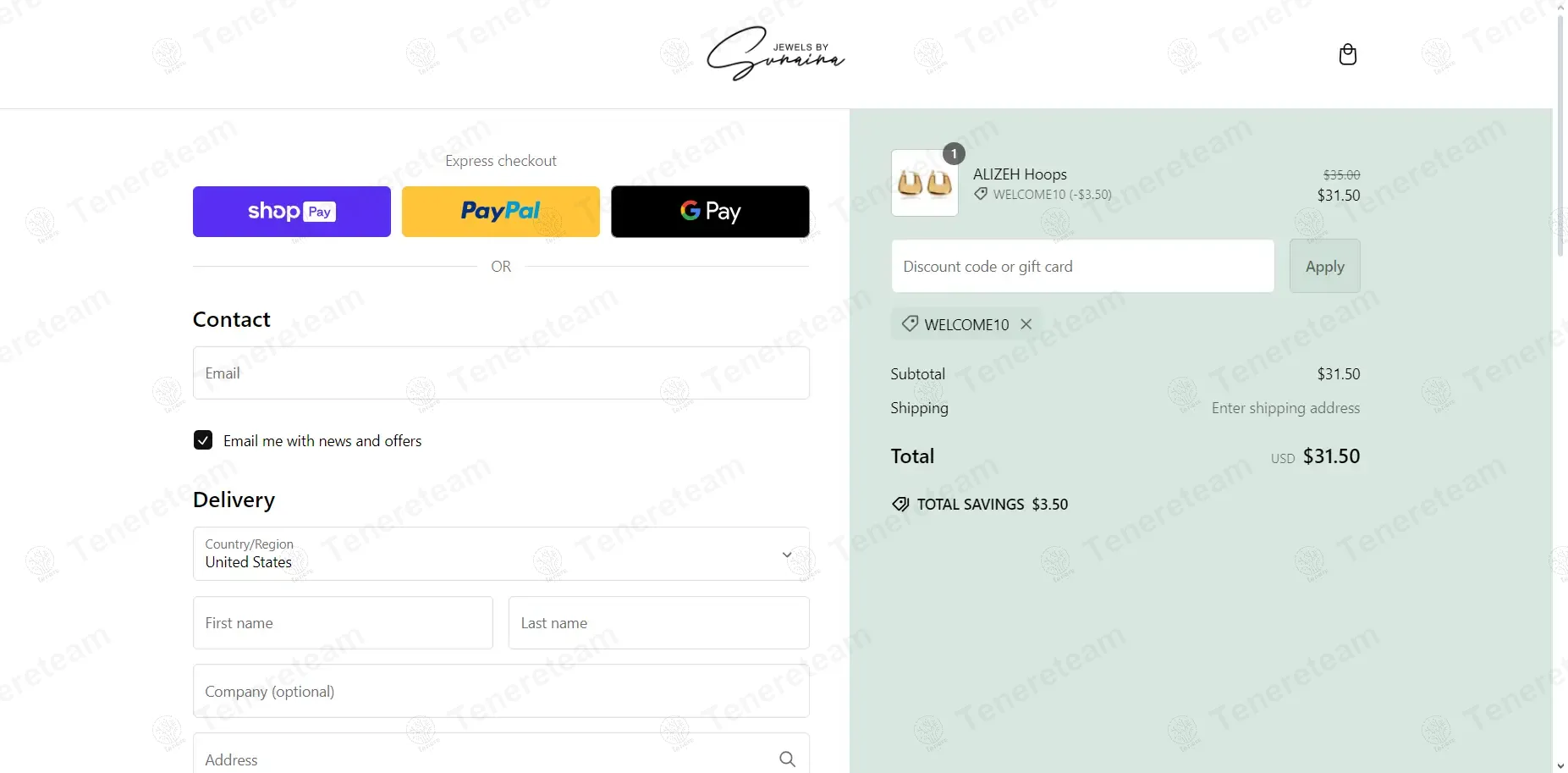 Jewels By Sunaina coupon code: 10% off with WELCOME10. Tested and valid as 10 months ago.