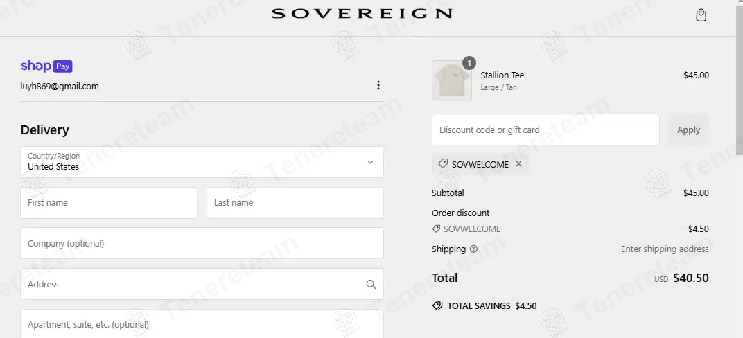 Sovereign Lifestyle coupon code: 10% off with SOVWELCOME. Tested and valid as 1 year ago.