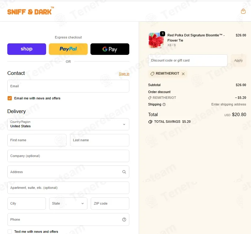 Sniff and Bark coupon code: 20% off with REMITHERIOT. Tested and valid as 3 weeks ago.