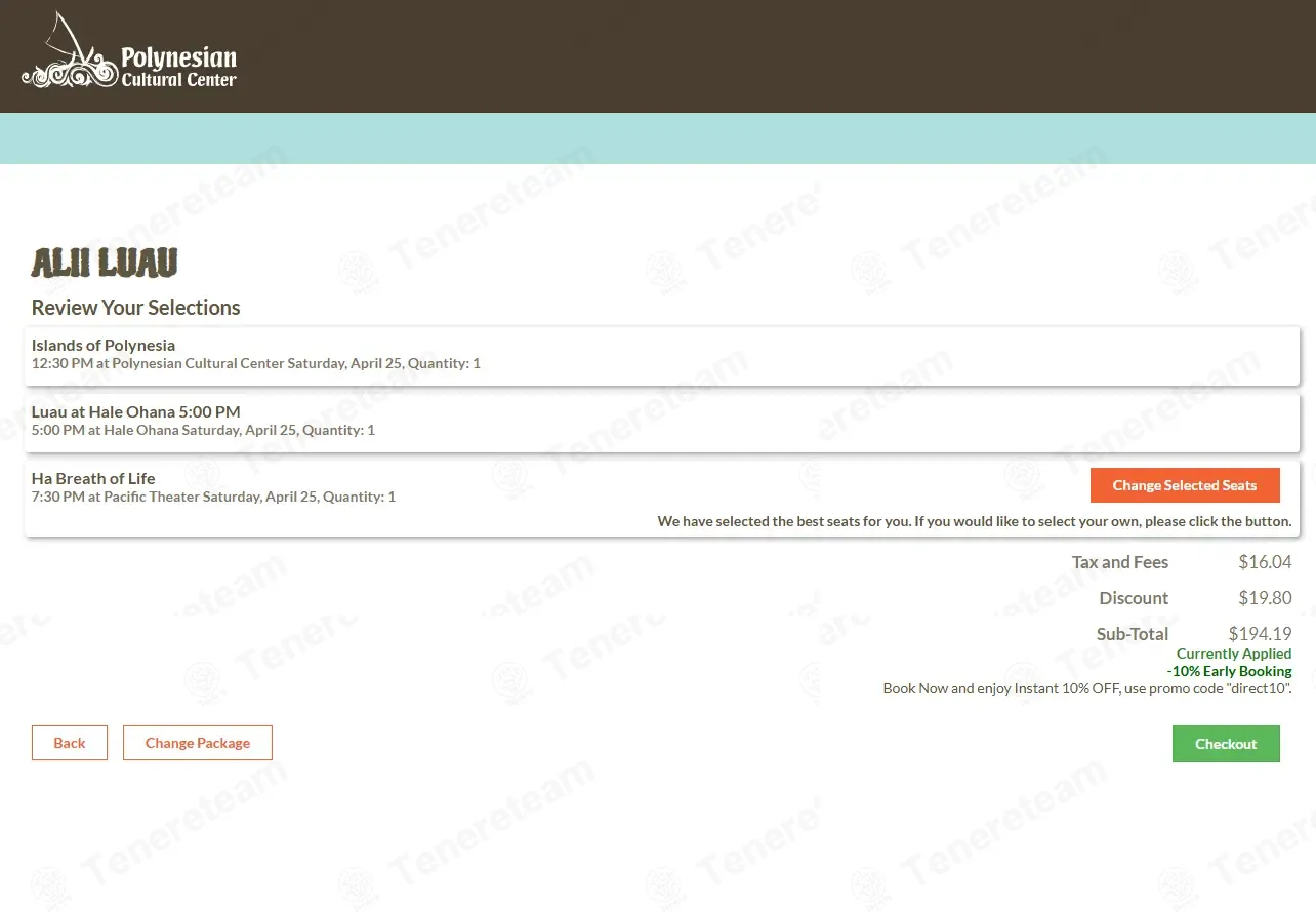 Polynesian Cultural Center coupon code: 10% off with early10. Tested and valid as 3 minutes ago.