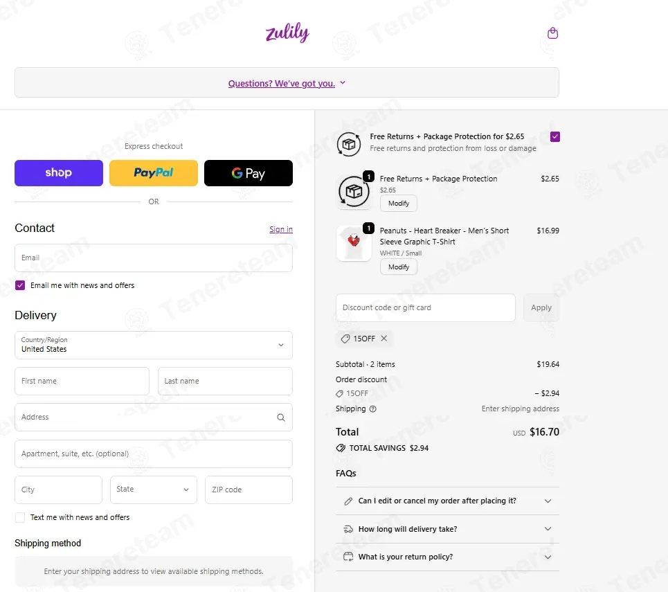 Zulily coupon code: 15% off with 15OFF. Tested and valid as 3 weeks ago.