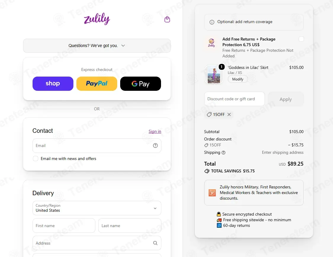Zulily coupon code: 15% off with 15OFF. Tested and valid as 4 days ago.