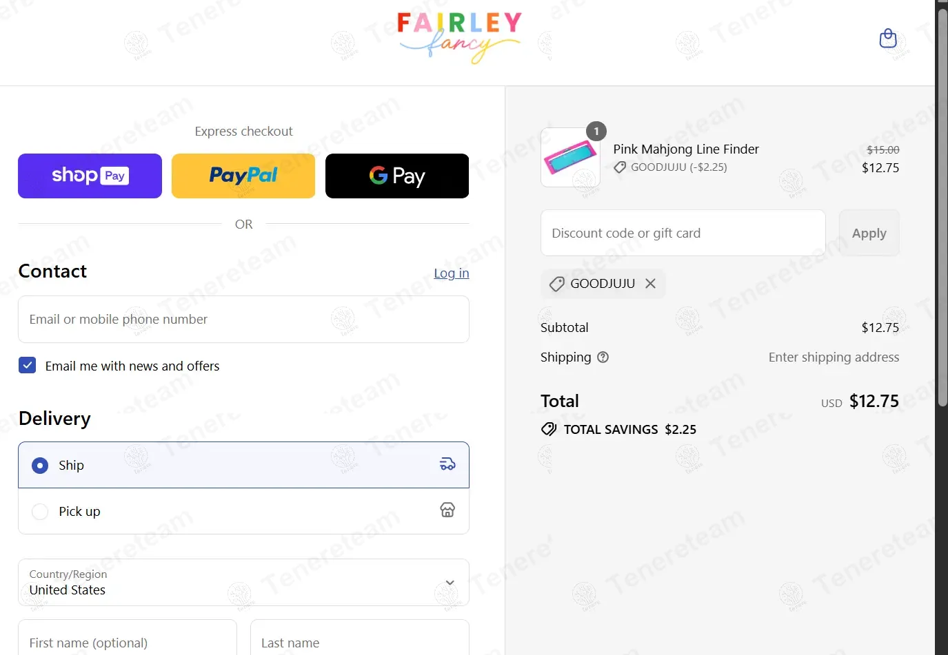 Fairley Fancy coupon code re-checked and confirmed working at checkout