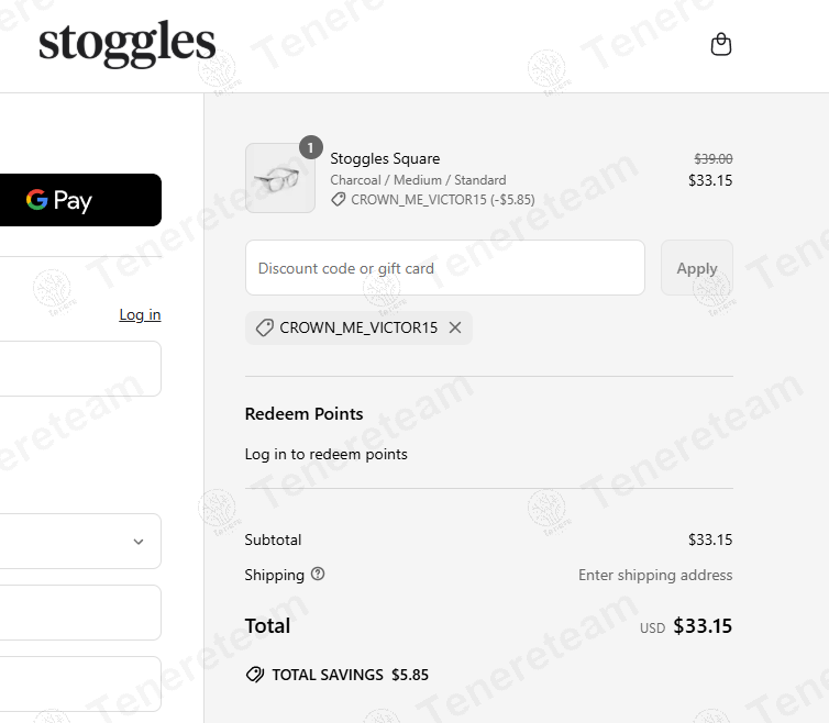 Stoggles coupon code: 15% off with CROWN_ME_VICTOR15. Tested and valid as 1 year ago.