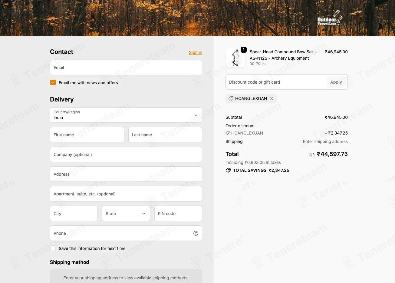 Outdoor Travel Gear coupon code: 5% off with HOANGLEXUAN. Tested and valid as 14 hours ago.