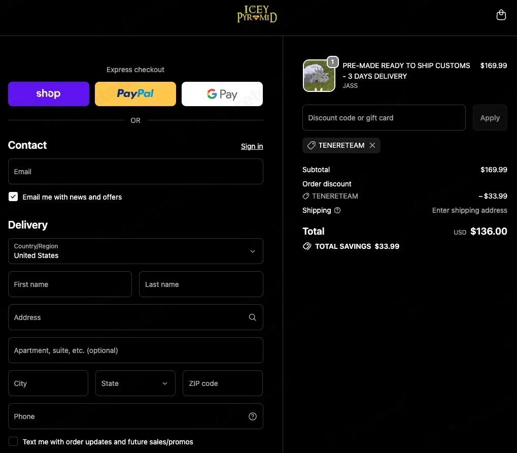 Icey Pyramid coupon code verified as working at checkout