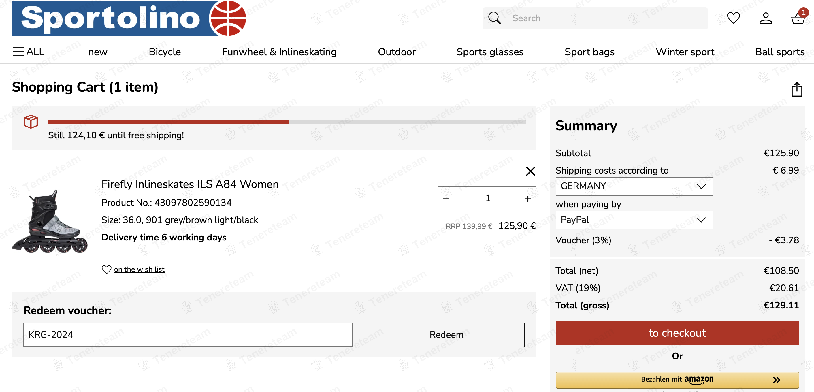 Sportolino DE coupon code: 3% off with KRG-2024. Tested and valid as 1 year ago.
