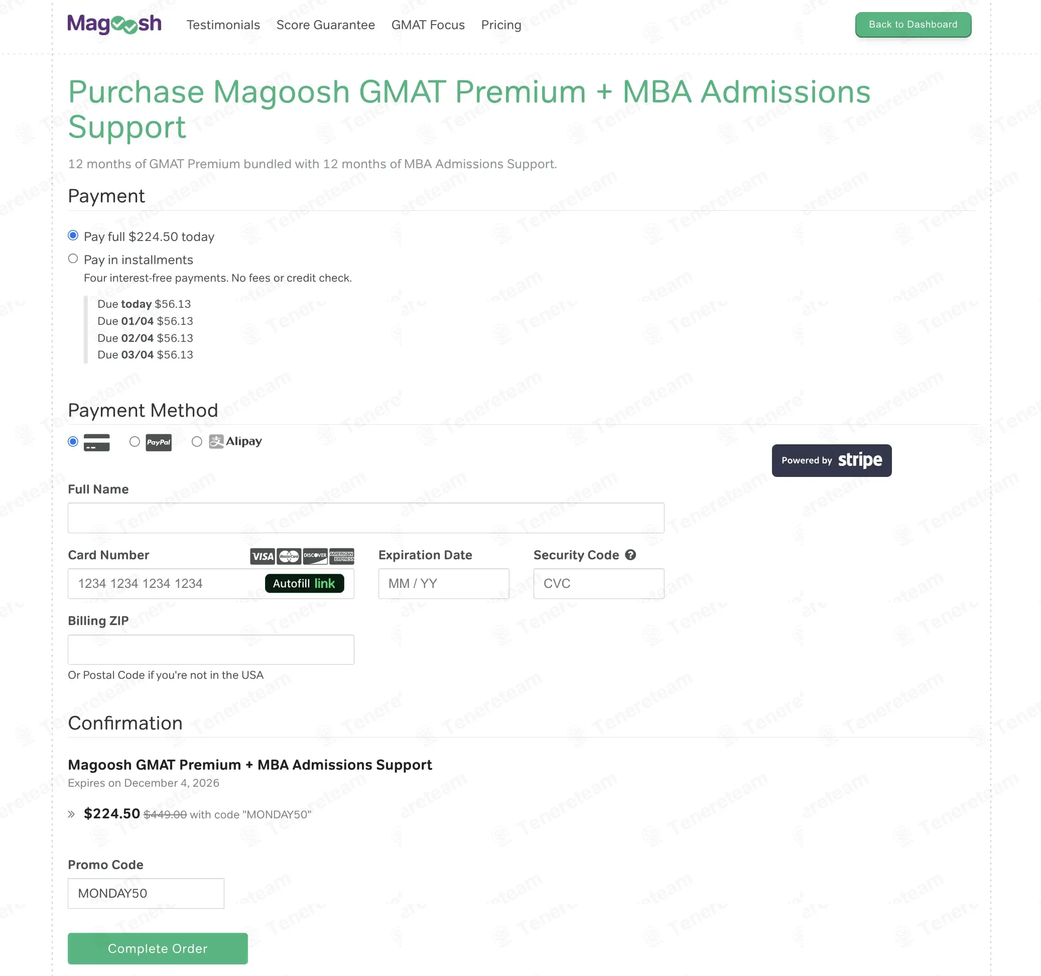 Magoosh coupon code: 50% off with MONDAY50. Tested and valid as 2 months ago.