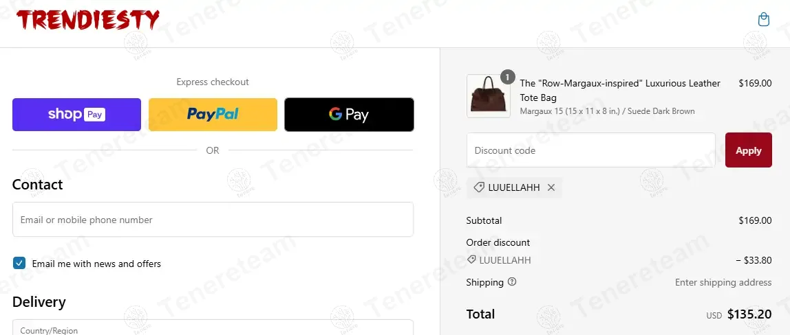 Trendiesty Worldwide coupon code: 20% off with LUUELLAHH. Tested and valid as 1 year ago.