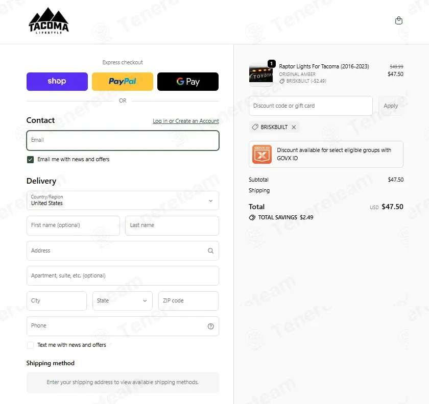 Tacoma Lifestyle coupon code: 5% off with BRISKBUILT. Tested and valid as 3 months ago.