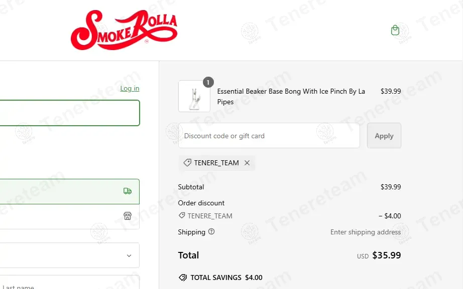 Smokerolla coupon code: 10% off with TENERE_TEAM. Tested and valid as 8 months ago.