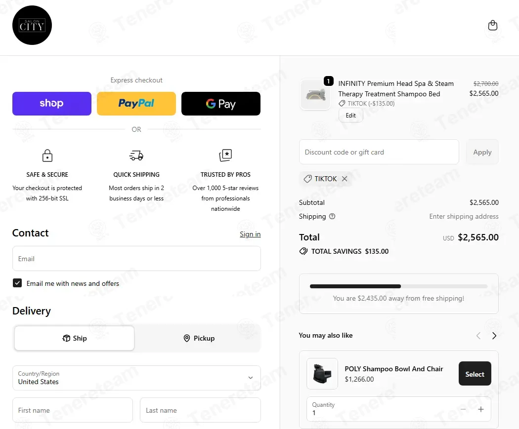 Shop Salon City coupon code: 5% off with TIKTOK. Tested and valid as 1 week ago.
