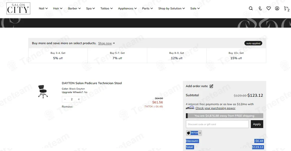 Shop Salon City coupon code: 5% off with TIKTOK. Tested and valid as 1 week ago.