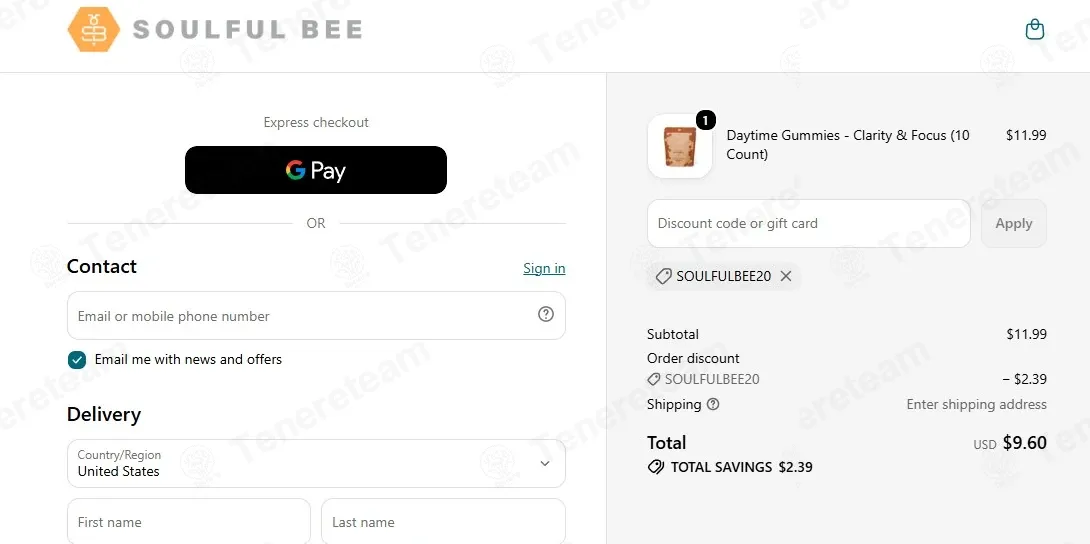 Soulfulbee coupon code verified as working at checkout