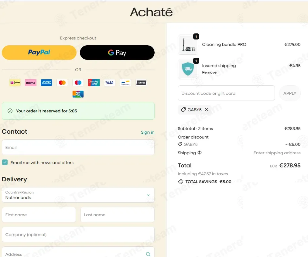 Achate coupon code verified as working at checkout