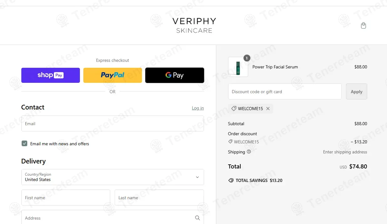 Veriphy Skincare coupon code: 15% off with WELCOME15. Tested and valid as 1 year ago.