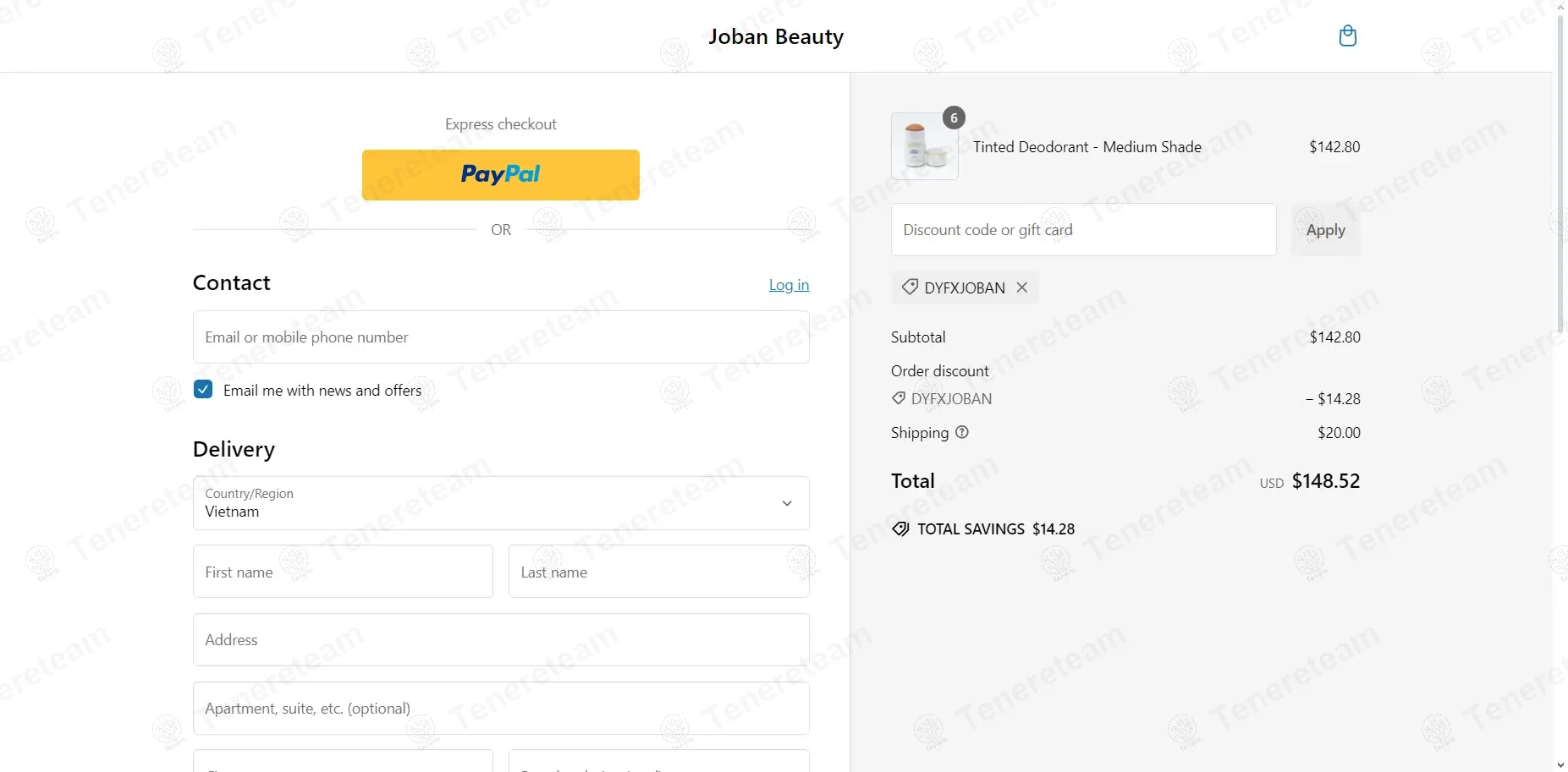 Joban Beauty apply coupon code