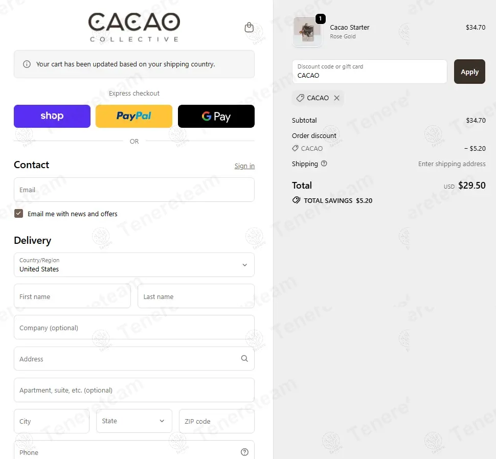Cacao Collective coupon code: 15% off with CACAO. Tested and valid as 6 months ago.