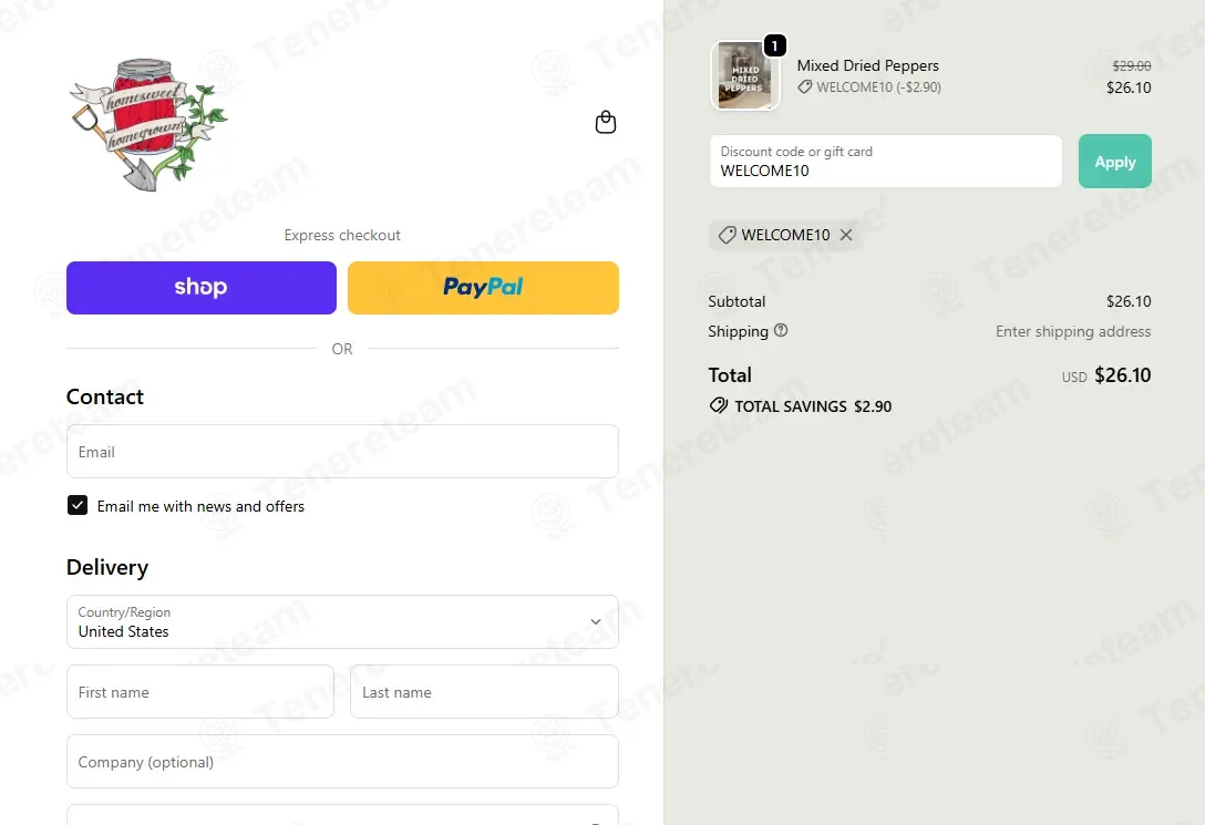 Home Sweet Homegrown coupon code: 10% off with WELCOME10. Tested and valid as 1 month ago.