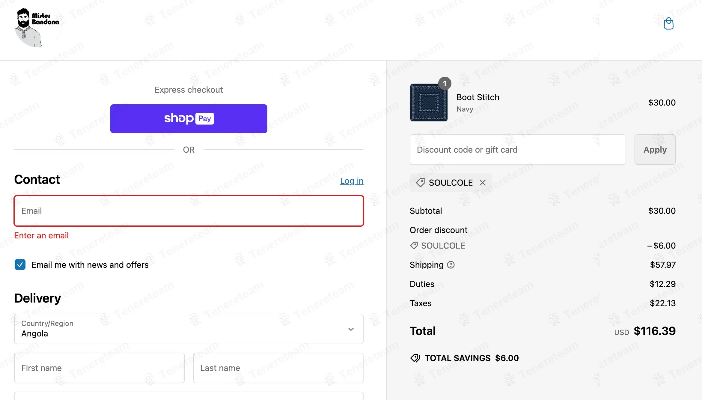 Mister Bandana coupon code: 20% off with SOULCOLE. Tested and valid as 9 months ago.