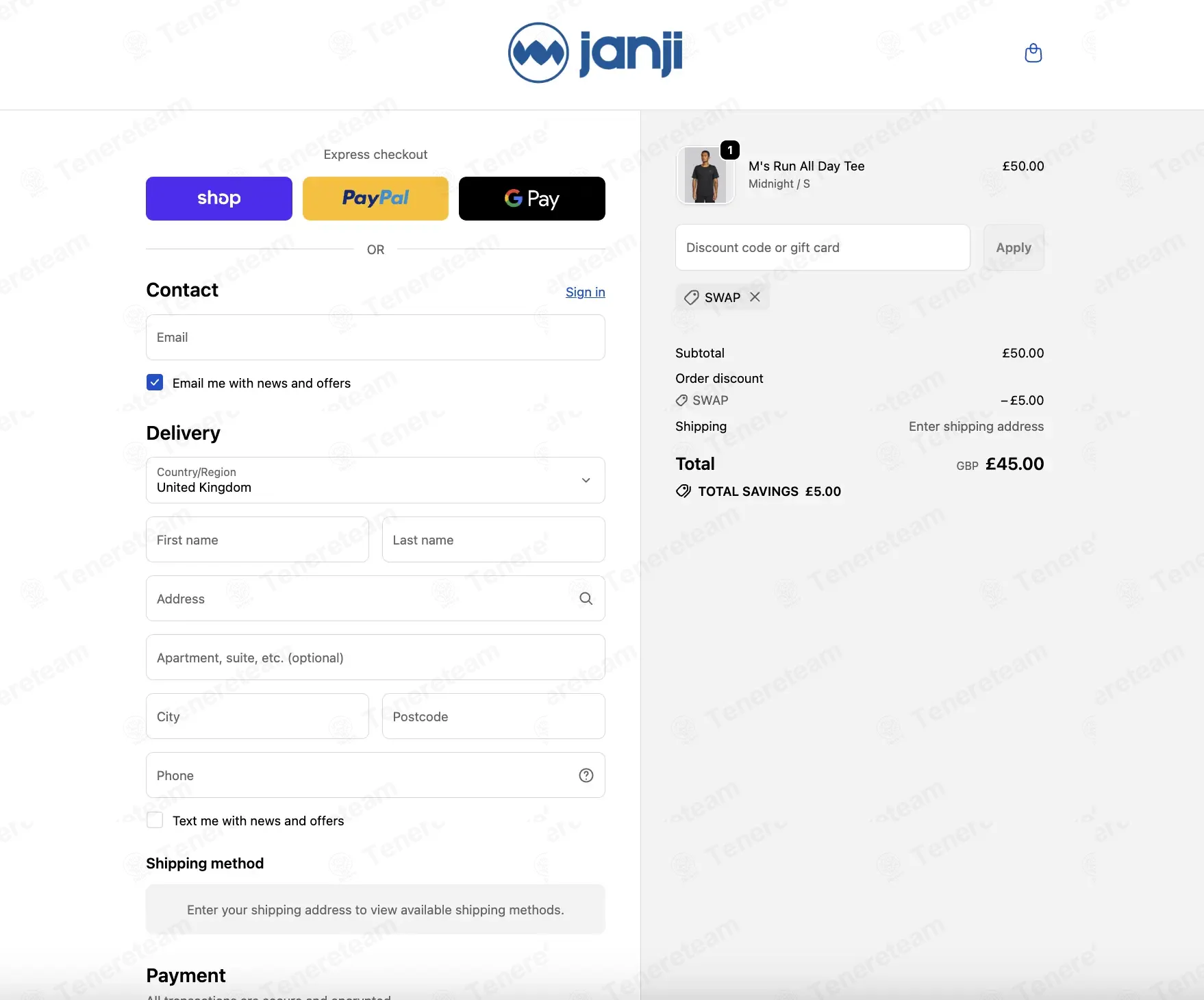 Janji UK coupon code: 10% off with SWAP. Tested and valid as 3 weeks ago.